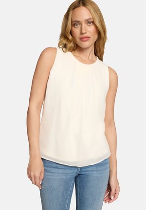 MIT RUNDHALSAUSSCHNITT - Blouse - offwhite