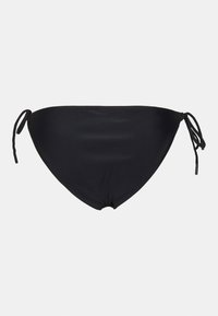 Juodas bikini apatinis trikotažas, pagamintas iš sklandžiai tamprios medžiagos. Savybės: reguliuojami šonų raišteliai su mažomis metalinėmis detalėmis. Klasikinis dizainas ir be siūlių apdaila.