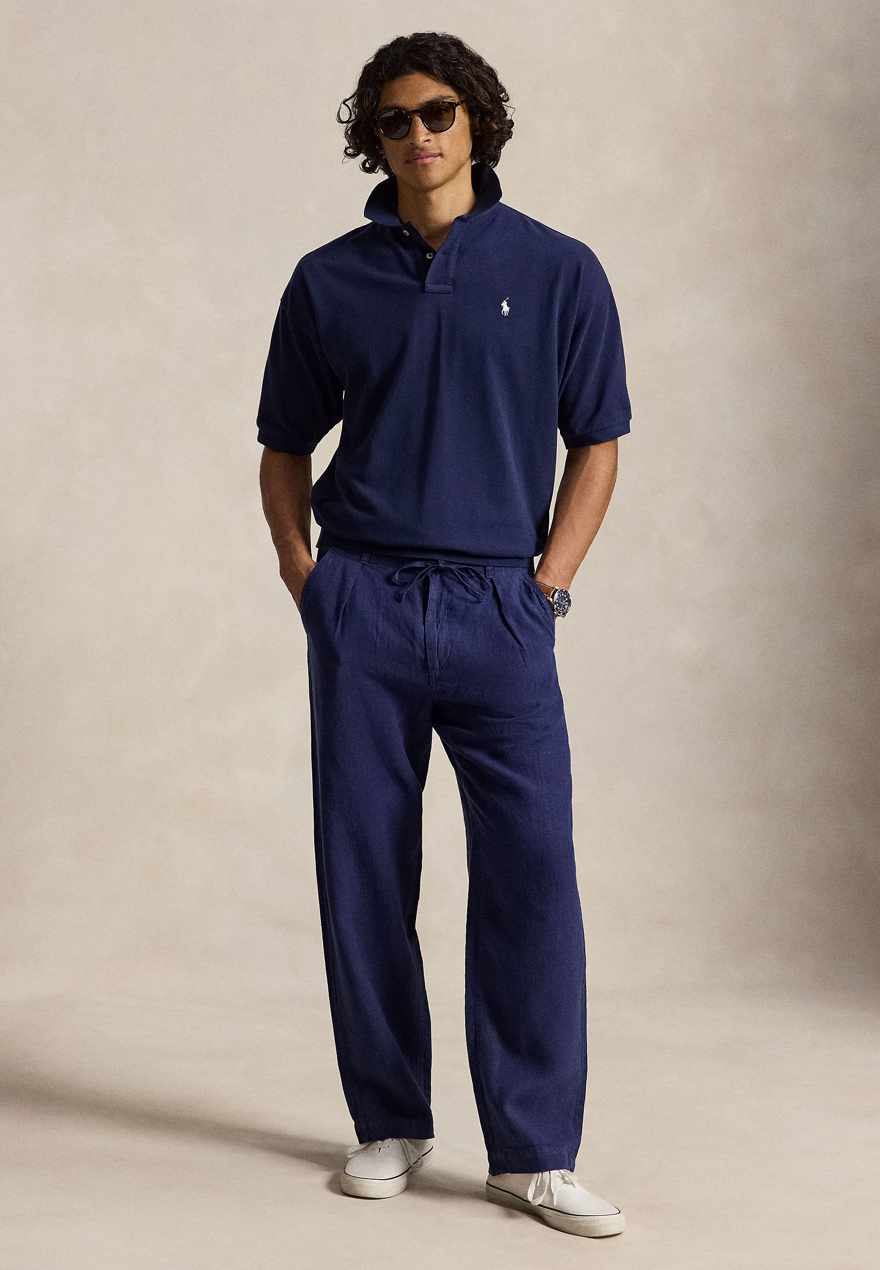 Polo Ralph Lauren LATEEF RELAXED FIT PLEATED LINEN PANT - Trousers