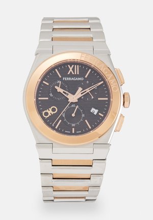 FERRAGAMO VEGA - Chronograaf - brown/silver-coloured/rose gold-coloured