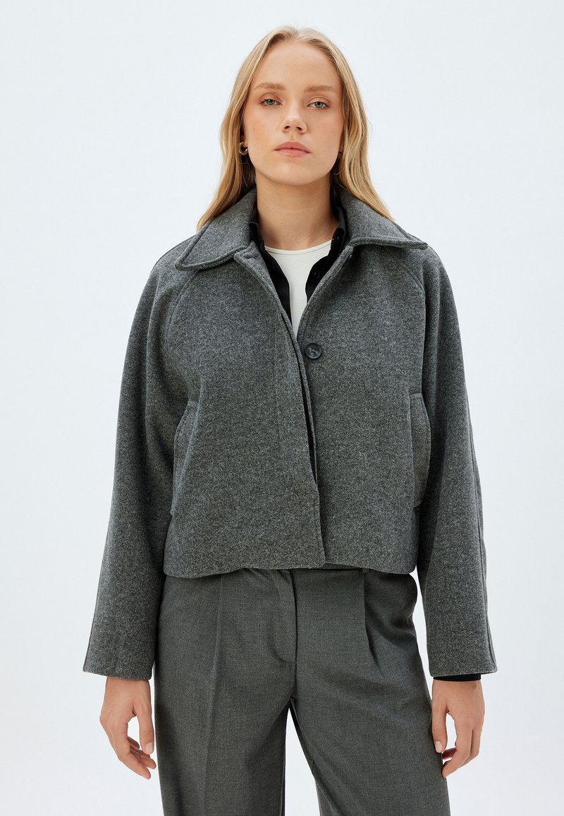 Koton CROP OVER - Lichte jas - grey