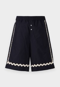 WAVE TRIM LOGO EMBROIDERED UNISEX - Shorts - navy blue