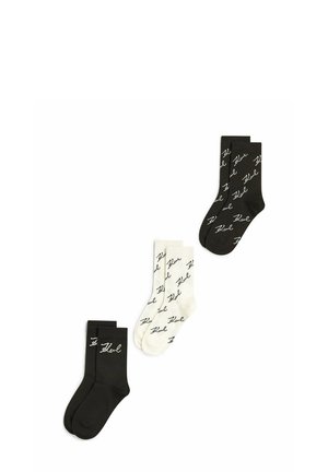 KARL LAGERFELD, KARL LAGERFELD SOCK SIGNATURE PRINT (3 PACK) - Chaussettes - black