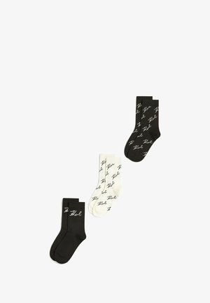 KARL LAGERFELD, KARL LAGERFELD SOCK SIGNATURE PRINT (3 PACK) - Chaussettes - black