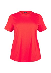 MIT RUNDHALSAUSSCHNITT - Lihtne T-särk - flame scarlet