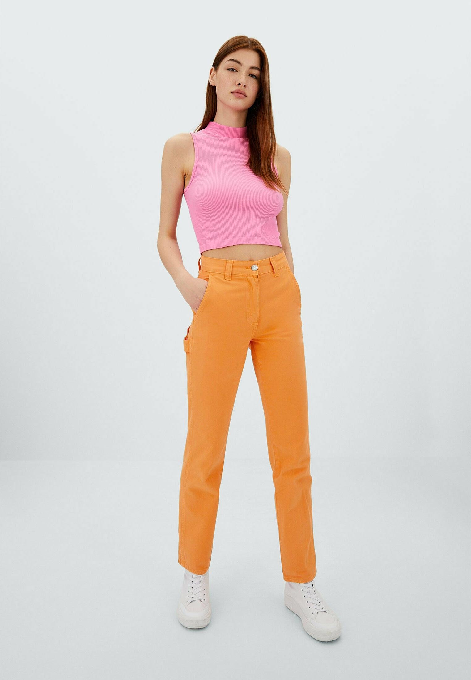 Straight leg jeans - orange 