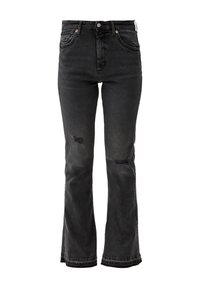 QS Flared Jeans - dunkelgrau