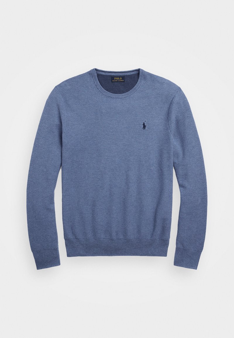 Polo Ralph Lauren KNIT COTTON CREWNECK SWEATER - Pulóver - blue stone heather