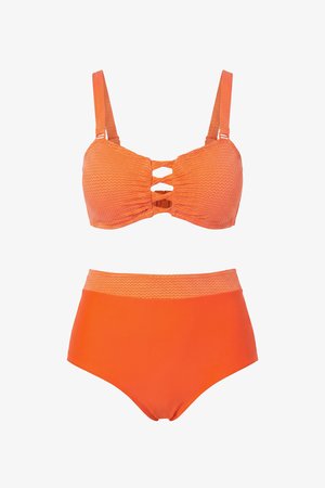 Ulla Popken, BIKINI, CUT-OUT-STREIFEN, SOFTCUPS, TRÄGER VERSTELLBAR - Bikini - light orange