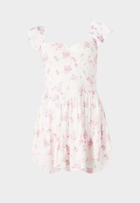 FLUTTER SLEEVE PINCH BUST MINI SKORT DRESS - Denné šaty - white