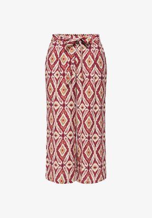 ONLY Carmakoma, CARMIKASI CULOTTE BELT PANTS - Stoffhose - brick red