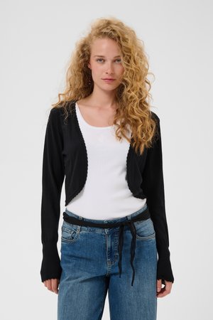 Culture CUANNEMARIE SCALLOP BOLERO - Chaqueta de punto - black