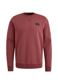 Bordo dukserica napravljena od mekanog materijala. Ima okrugli izrez, rebraste manžete i mali brendirani znak na prsima. Jednostavan dizajn.