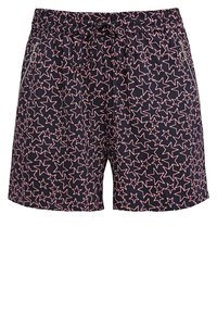 Námořnické kraťasy s růžovým vzorem hvězd, vybavené elastickým pasem a nastavitelnou šňůrkou. Boční kapsy na zip přidávají funkčnost.