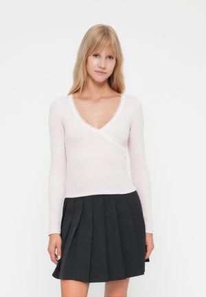 TRIM WRAP - Top dugih rukava - light pink