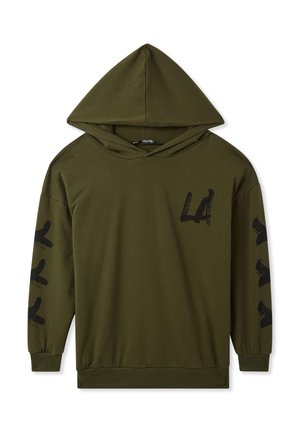 LOS ANGELES PRINT - Felpa con cappuccio - verde militare