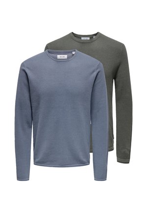 2 PACK - Striktrøje - blau   grau