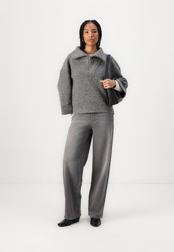 Fleece jacket - dark shadow melange3