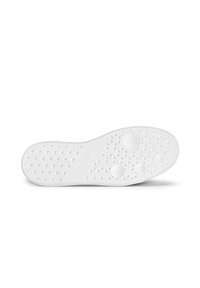 Semelle intérieure de chaussure blanche en caoutchouc, présentant une surface texturée avec des motifs en diamant et des coussinets circulaires pour le confort. Taille 39.