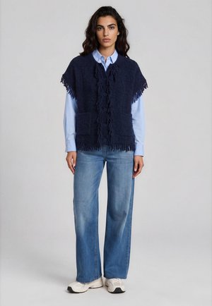 MILANO ITALY, MILANO ITALY STRICKWESTE MIT FRANSEN - Cardigan - navy