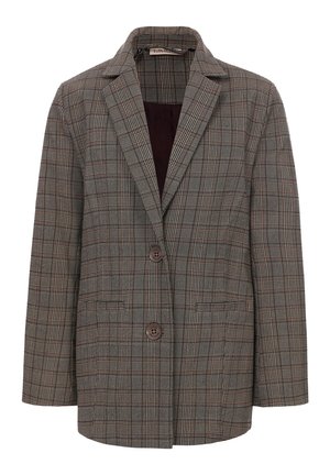 CHECK - Halflange jas - grijs ruit