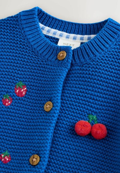 Cardigan tricolore en maille rayée fille