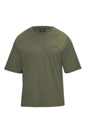 Dropsize, LOGO PRINT T-SHIRT - T-shirt basique - washed olive