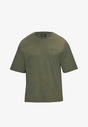 Dropsize, LOGO PRINT T-SHIRT - T-shirt basique - washed olive
