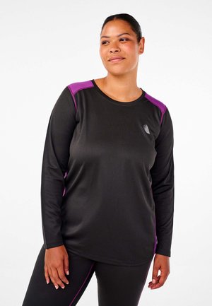 IN ZWEIFARBIGER OPTIK MIT LANGEN ÄRMELN - Long sleeved top - black w charisma