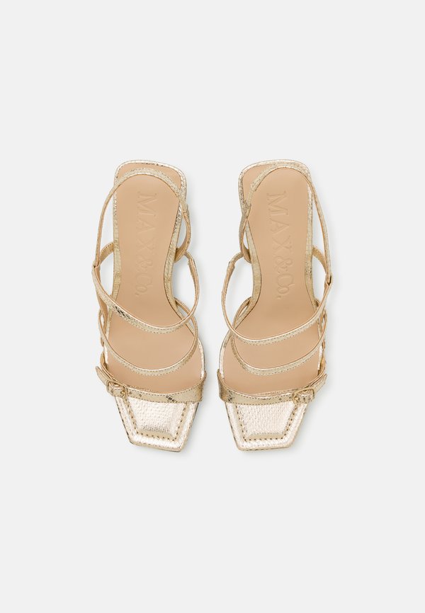 KAREN - High heeled sandals - gold metal effect2