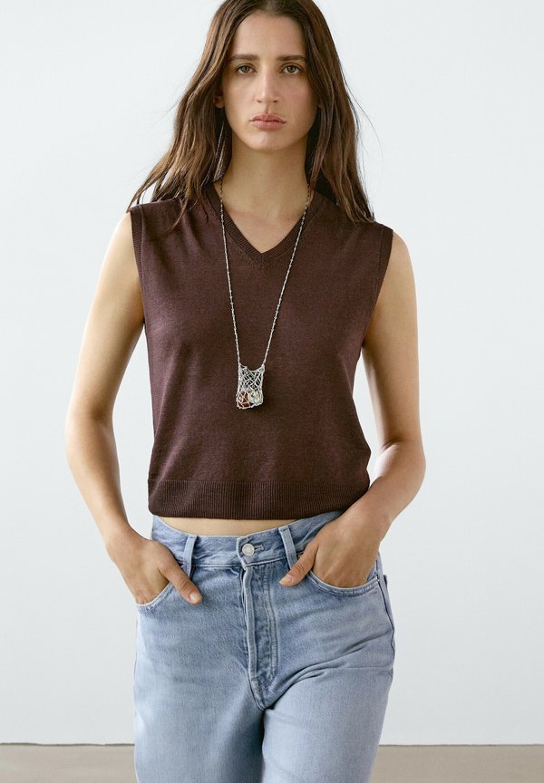 MELANGE - Top - mottled bordeaux2