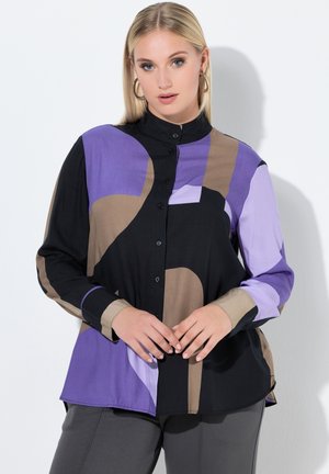 BUCHSTABEN, A-LINIE, STEHKRAGEN, LANGARM - Hemdbluse - purple