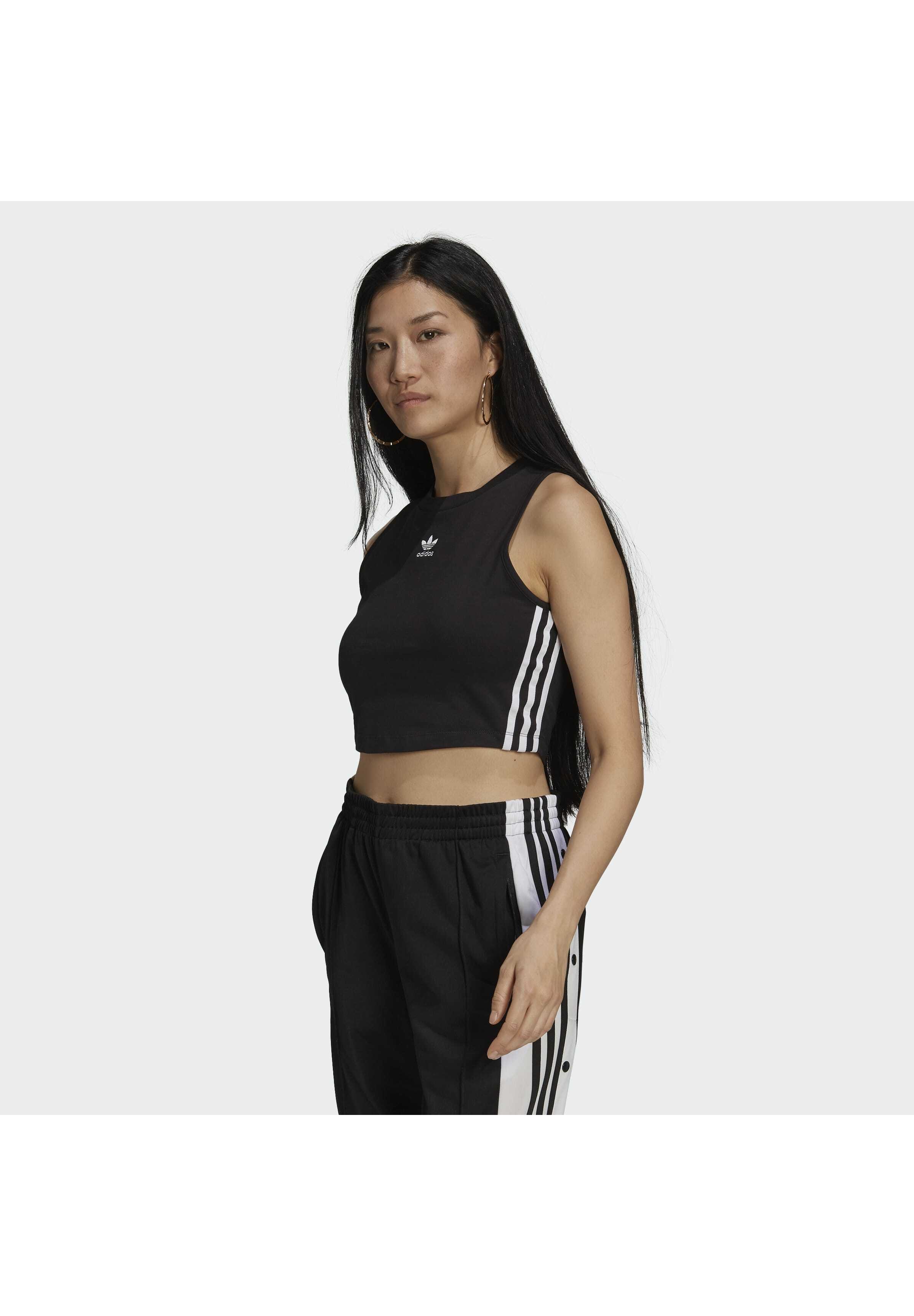 adidas Originals ADICOLOR FITTED - Top - black - Zalando.co.uk