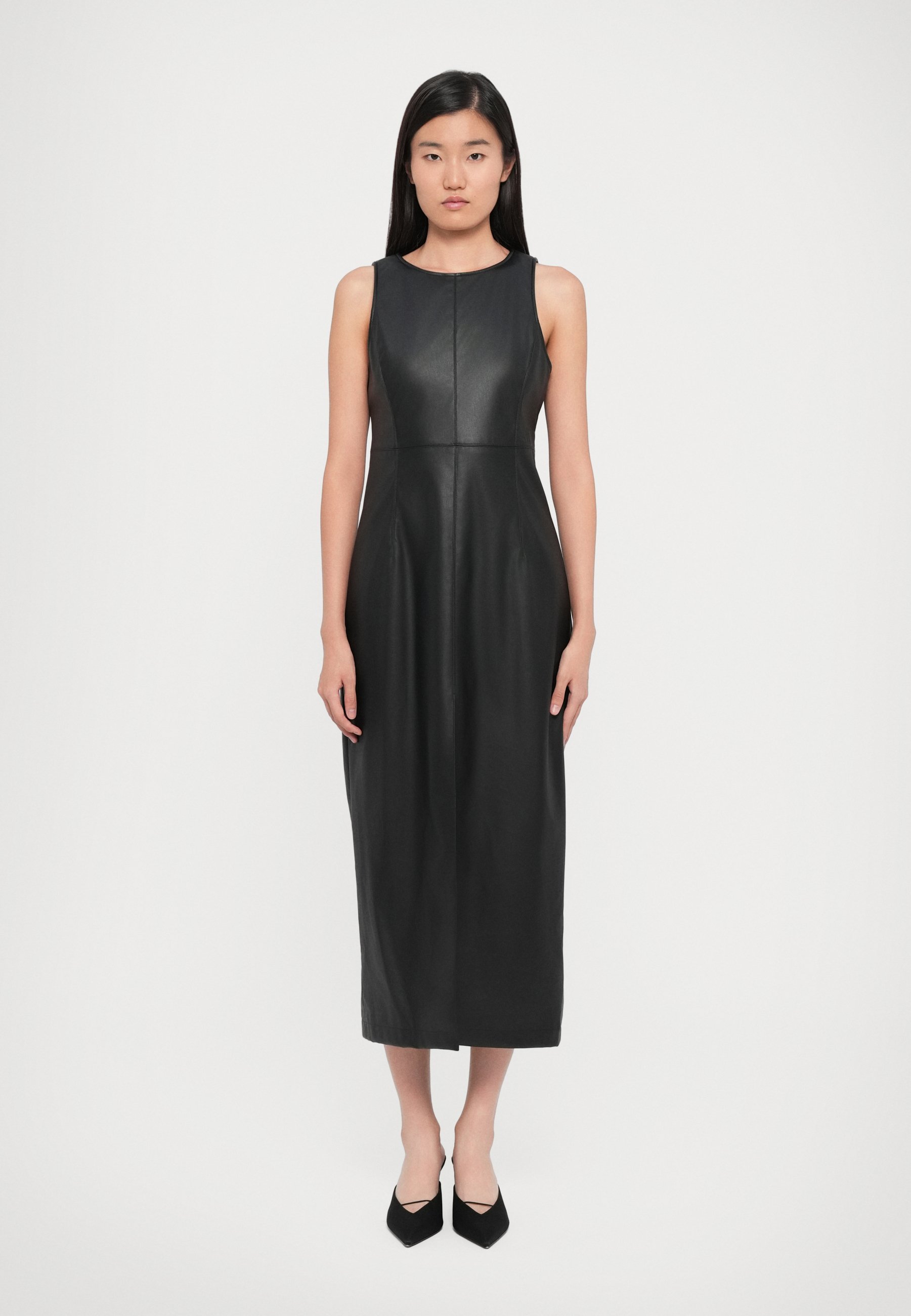 loft faux leather dress Black Vegan Leather Mini Dress main image 1