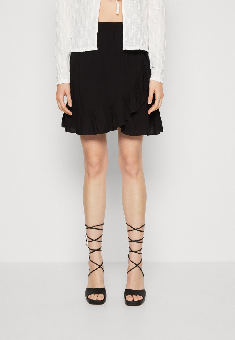 VILA VIPAYA WRAP NOOS - Wrap skirt - black