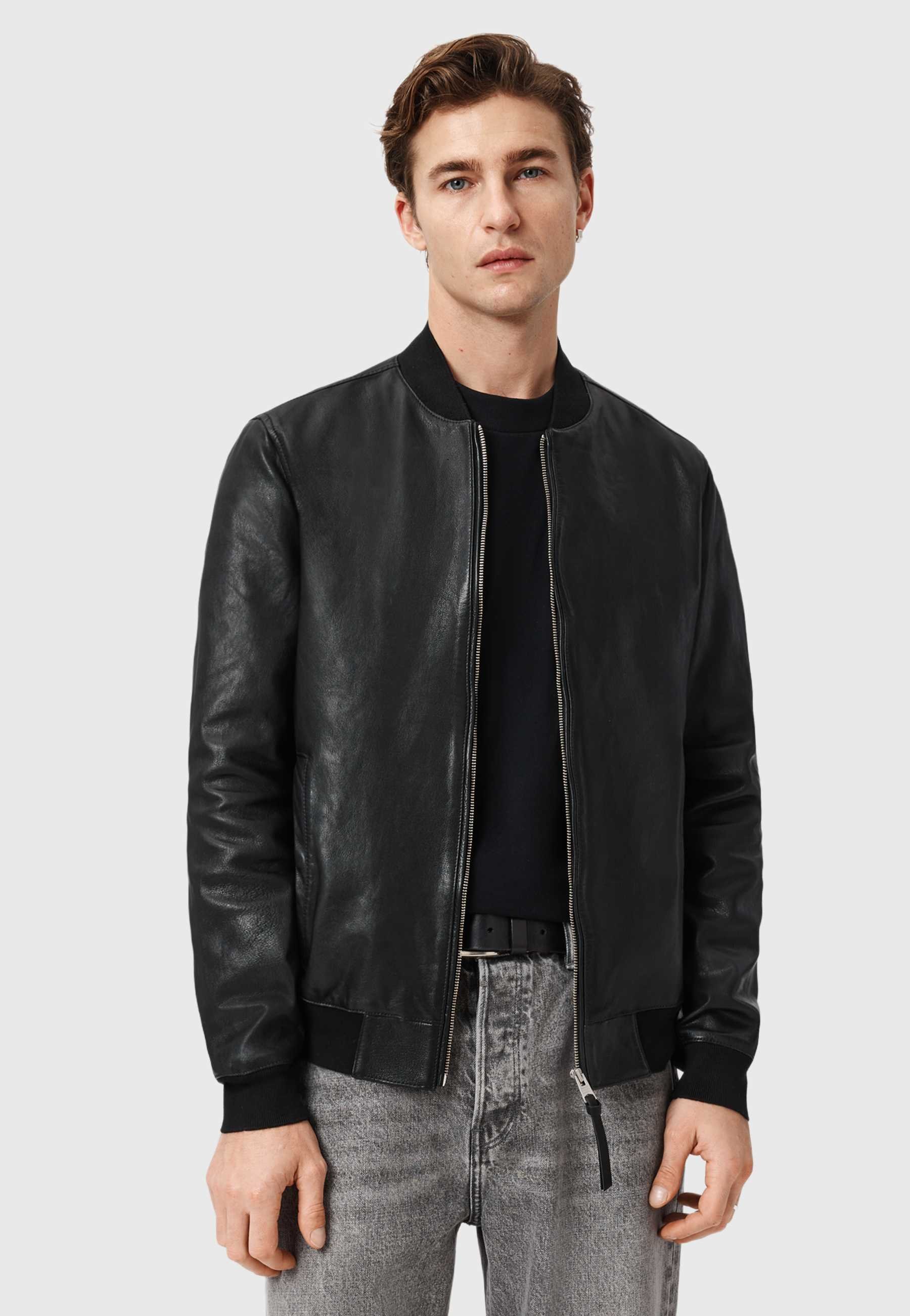 AllSaints MORTEN - Leather jacket - black - Zalando.ie