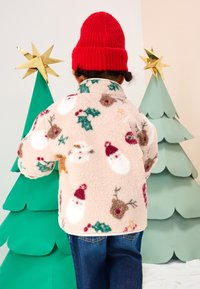 Next HALF POPPER  - Fleece jumper - beige christmas