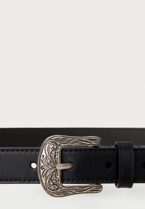Tooled Buckle Leather Belt - Belt2