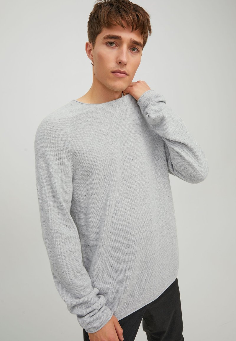 Jack Jones JJEHILL CREW NECK Jumper light grey melange