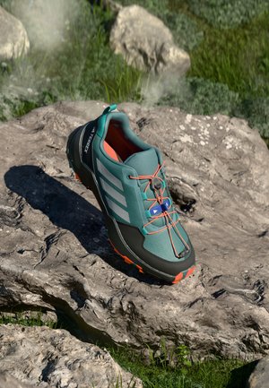 TERREX AX4S UNISEX - Chaussures de marche - preloved teal/matte silver-coloured/semi impact orange
