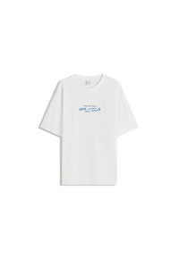 Bershka SHORT SLEEVE - Potiskana majica - white