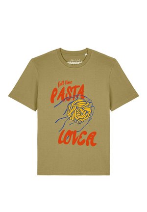 watapparel PASTA LOVER UNISEX - T-Shirt print - faded olive