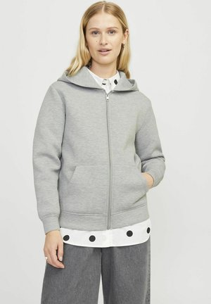KAPUZEN JXEMMA  - Tröja med dragkedja - light grey melange