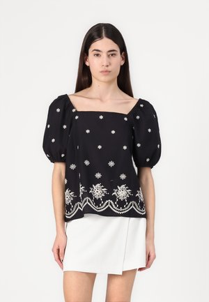 Vero Moda VMTASJA - Blouse - black/white