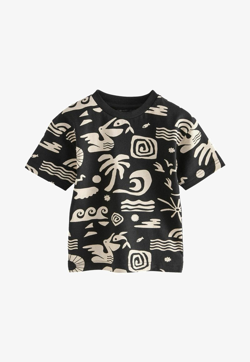 Next ALL OVER SHORT SLEEVE - REGULAR FIT - T-shirt print - black ecru