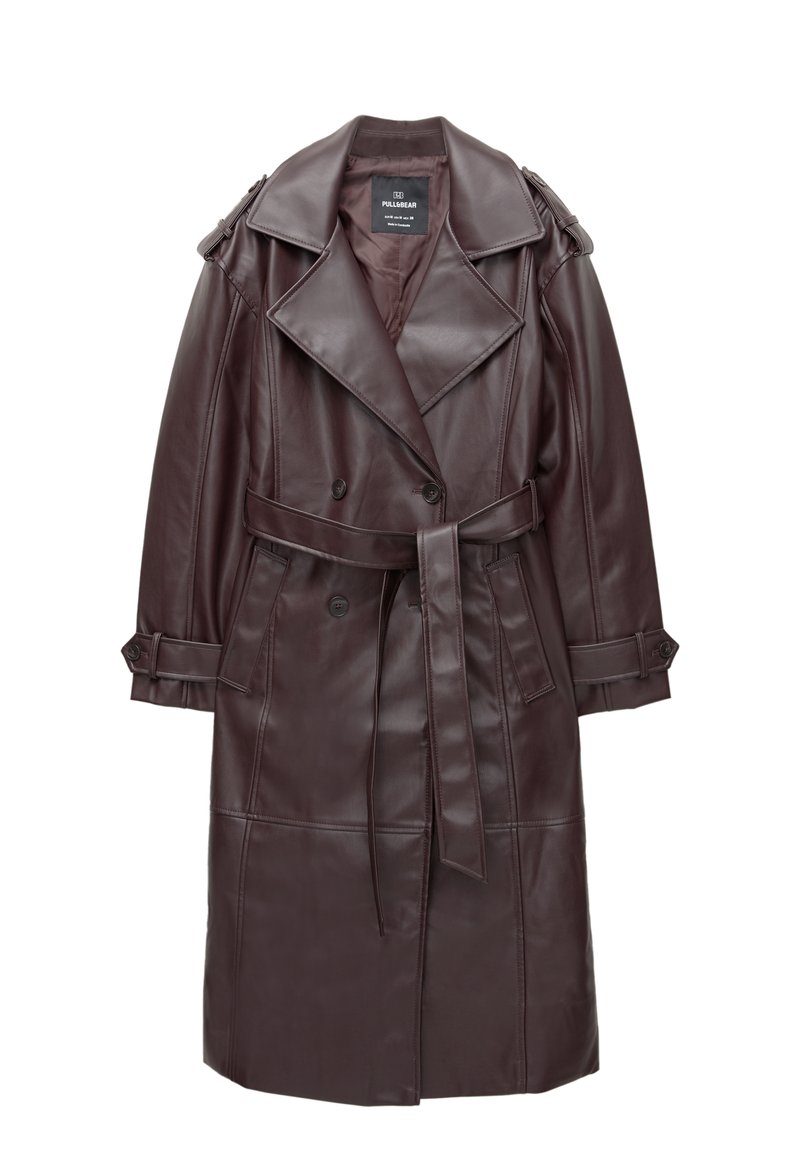 PULL&BEAR Trenchcoat bordeaux/bordeauxrood