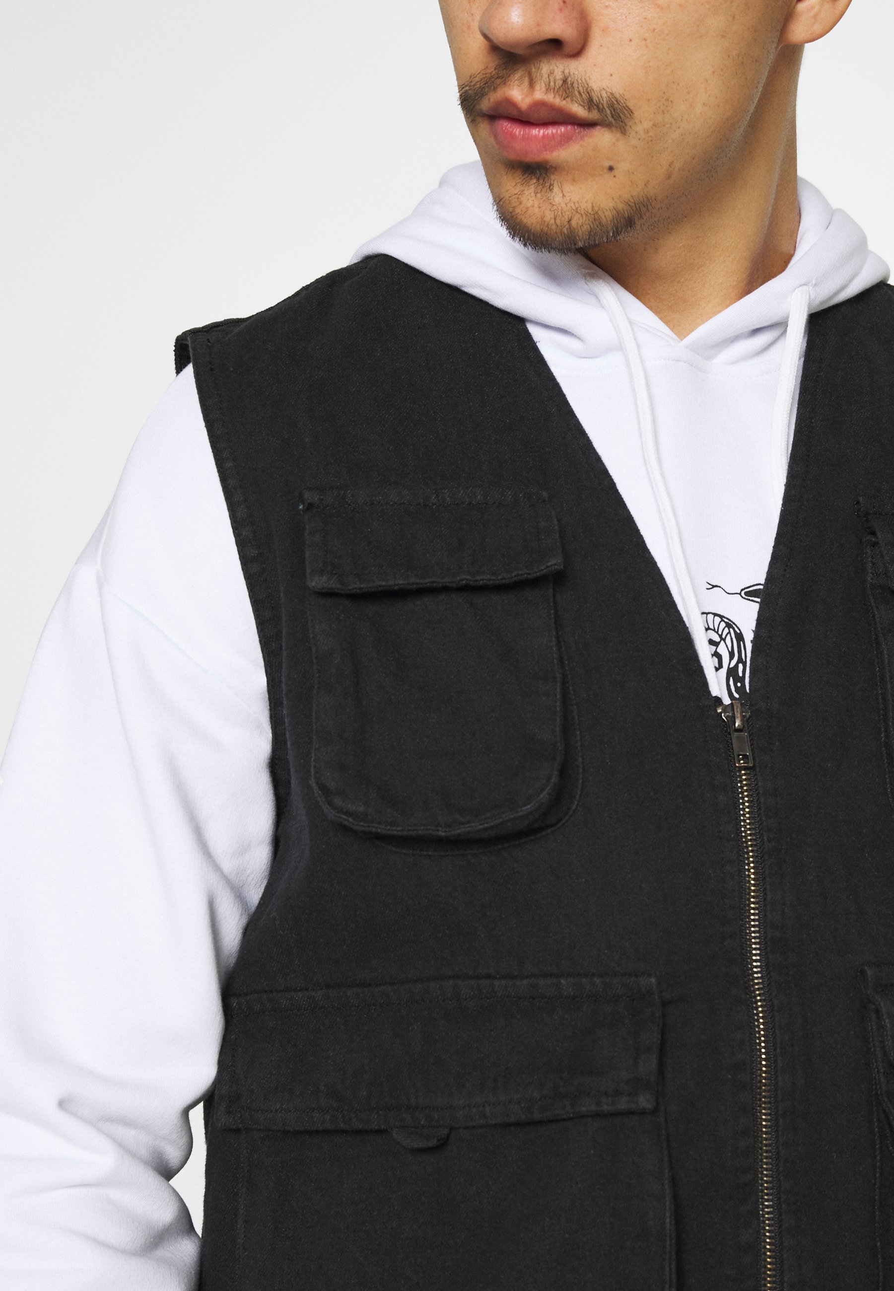Brave Soul UTILITY - Waistcoat - black 