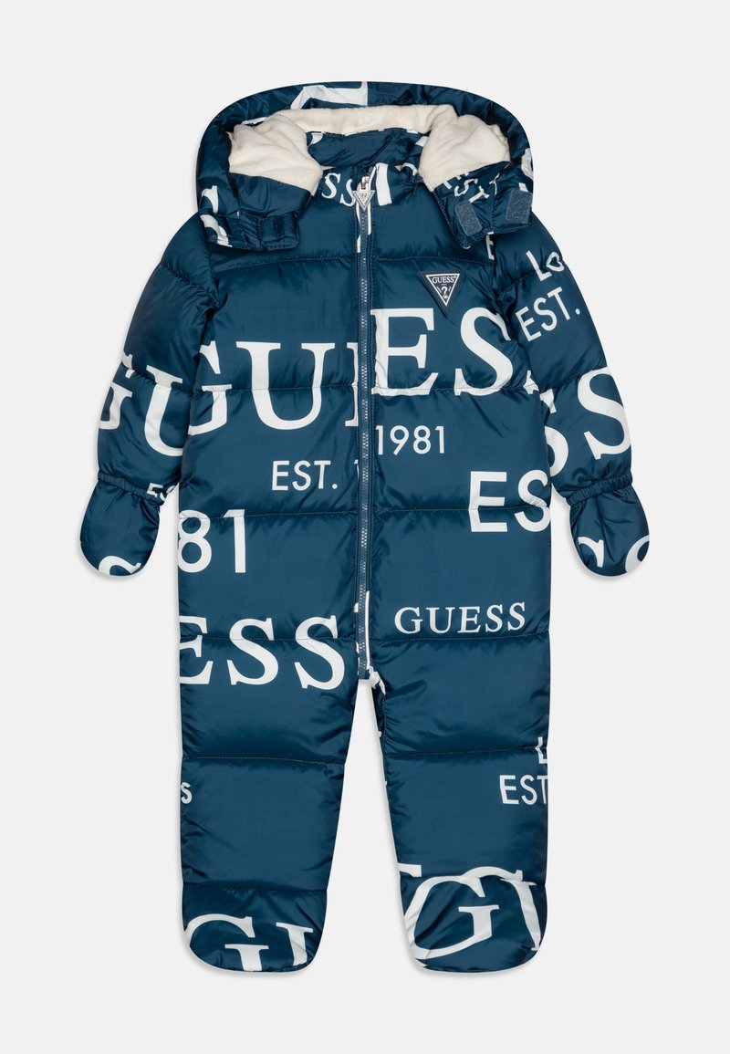 Guess NEWBORN HOODED PADDED OVERALL UNISEX - Skafander - south coast blue