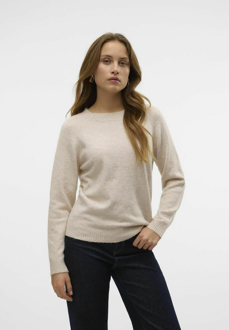 Vero Moda VMDOFFY O NECK BLOUSE - Strikkegenser - silver gray