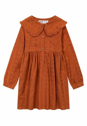 BODERIE COLLAR - Vestito casual - mustard